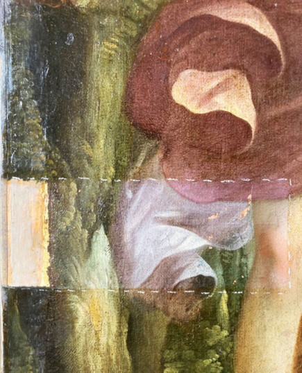 Nettoyage d’Apollon et Daphné de Jacques Blanchard, vers 1631-1632, huile sur toile © DR