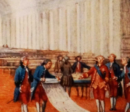Louis-Nicolas Van Blarenberghe, La Grande Galerie du Louvre, vue peinte sur la Tabatière dite du duc de Choiseul, 1770-1771, Paris, musée du Louvre
