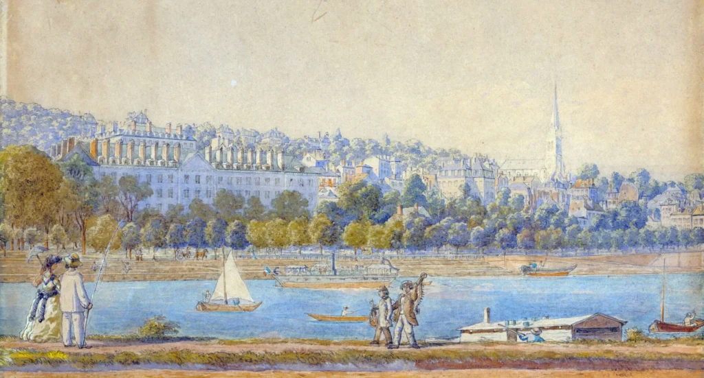 aquarelle caserne sully, musée du grand siécle