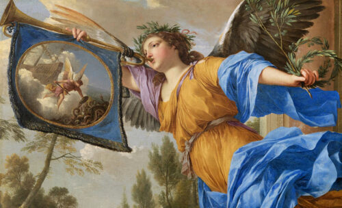 Peinture allégorique représentant la renommée