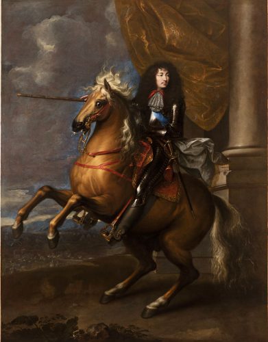 Peinture représentant le roi Louis XIV à cheval