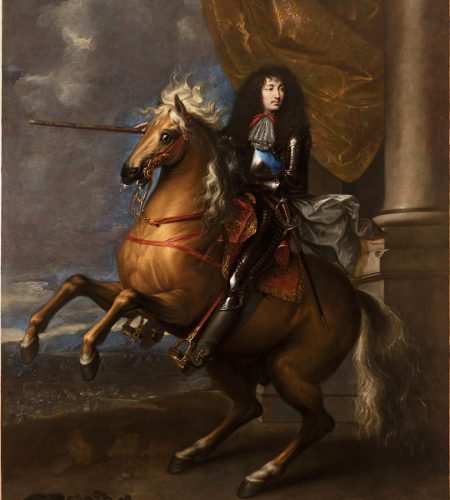 Peinture représentant le roi Louis XIV à cheval